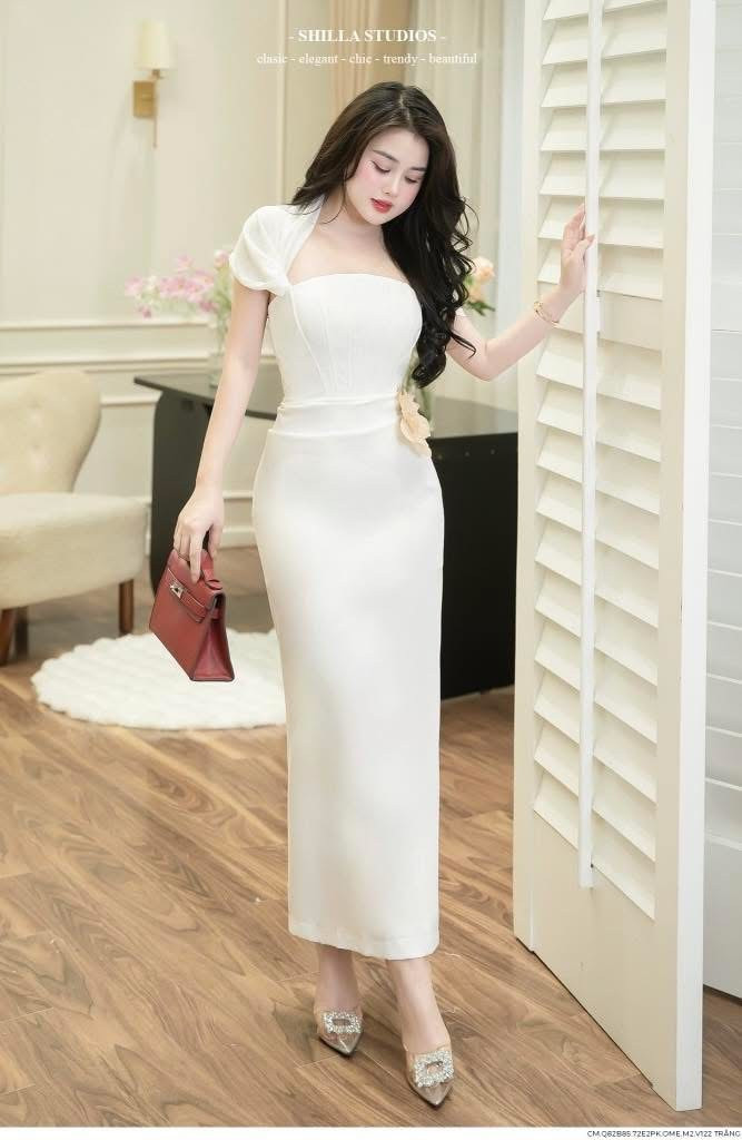 https://www.vayhoasim.vn/Đầm cúp ngực trễ vai thân váy bút chì SHILLA - Size M - TRMK044