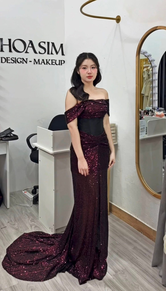 https://www.vayhoasim.vn/Đàm dạ hội đuôi cá kim sa bling HOASIM - Size M - Mã DOMHS155